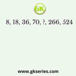 8, 18, 36, 70, ?, 266, 524
