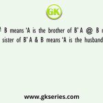 A # B means ‘A is the brother of B’ A @ B means ‘A is the sister of B’ A & B means ‘A is the husband of B’ A %