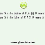 A # B means ‘A is the brother of B’. A @ B means ‘A is the son of B’. A & B means ‘A is the father of B’. A % B means ‘A is the mother of B’