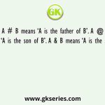 A # B means ‘A is the father of B’. A @ B means ‘A is the son of B’. A & B means ‘A is the sister of B’