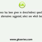 A sentence has been given in direct/indirect speech. Out of the four alternatives suggested, select one which best expresses