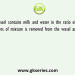 A vessel contains milk and water in the ratio of 5:4 and 9 litres of mixture is removed from the vessel and replaced