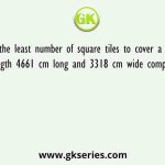 Find the least number of square tiles to cover a wall of length 4661 cm long and 3318 cm wide completely