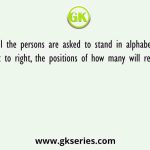 If all the persons are asked to stand in alphabetical order from left to right, the positions of how many will remain unchanged