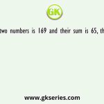 If the LCM of two numbers is 169 and their sum is 65, then find the HCF
