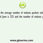 If the average number of walnuts packets sold in February and June is 225 and the number of walnuts packets sold in