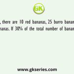 In a box, there are 10 red bananas, 25 burro bananas and X Manzano bananas. If 30% of the total number of bananas in the box