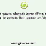 In these questions, relationship between different elements is shown in the statements. These statements are followed by two
