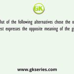 Out of the following alternatives chose the one that best expresses the similar meaning of the given word