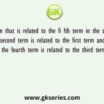 Select the option that is related to the fi fth term in the same way as the second term is related to the first term and the fourth term is related to the third term