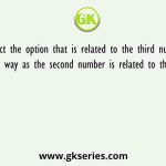 Select the option that is related to the third number in the same way as the second number is related to the first number