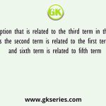 Select the option that is related to the third term in the same way as the second term is related to the first term and sixth term is related to fifth term