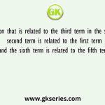 Select the option that is related to the third term in the same way as the second term is related to the first term and the sixth term is related to the fifth term