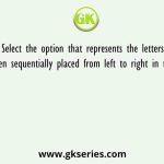 Select the option that represents the letters that, when sequentially placed from left to right in the blanks