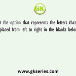 Select the option that represents the letters that, when sequentially placed from left to right in the blanks below, will complete