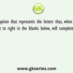 Select the option that represents the letters that, when sequentially placed from left to right in the blanks below, will complete the letter series