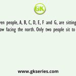 Seven people, A, B, C, D, E, F and G, are sitting in a straight row facing the north. Only two people sit to the left of C.