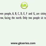 Seven people, A, B, C, D, E, F and G, are sitting in a straight row, facing the north. Only two people sit to the left of C