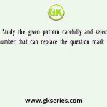 Study the given pattern carefully and select the number that can replace the question mark (?) in it