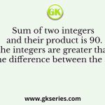 Sum of two integers and their product is 90. If both the integers are greater than 1, then find the difference between the square