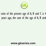 The ratio of the present age of A, B and C is 4:5:3 respectively. If 5 years ago, the sum of the age of A, B and C together is 81