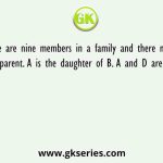 There are nine members in a family and there may be any single parent. A is the daughter of B. A and D are children of C