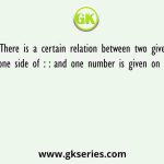 There is a certain relation between two given number on one side of : : and one number is given on another side of