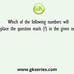 Which of the following numbers will replace the question mark (?) in the given series?