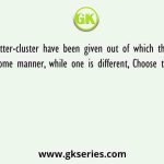 Four letter-cluster have been given out of which three are alike in some manner, while one is different, Choose the odd one