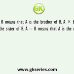 If A + B means that A is the brother of B, A × B means that A is the sister of B, A – B means that A is the mother of B