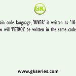 In a certain code language, 'RIVER' is written as '10-3-5-2-10' then how will ‘PETROL’ be written in the same code language