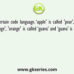In a certain code language. ‘apple' is called 'pear', ‘pear’ is called 'orange', 'orange' is called ‘guava’ and ‘guava’ is called 'melon'