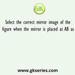 Select the correct mirror image of the given figure when the mirror is placed at AB as shown