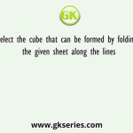 Select the cube that can be formed by folding the given sheet along the lines