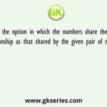 Select the option in which the numbers share the same relationship as that shared by the given pair of numbers
