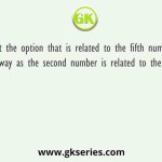 Select the option that is related to the fifth number in the same way as the second number is related to the first number