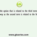 Select the option that is related to the third term in the same way as the second term is related to the first term