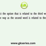 Select the option that is related to the third word in the same way as the second word is related to the first word