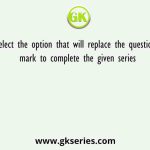 Select the option that will replace the question mark to complete the given series