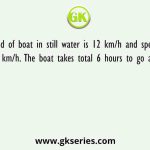 Speed of boat in still water is 12 km/h and speed of stream is 4 km/h. The boat takes total 6 hours to go and come back