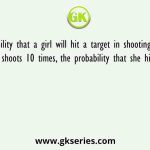 The probability that a girl will hit a target in shooting practice is 0.3. If the girl shoots 10 times, the probability that she hits the target is