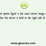 Which of the option figure is the exact mirror image of the given problem figure when the mirror is held to the right side of the problem figure