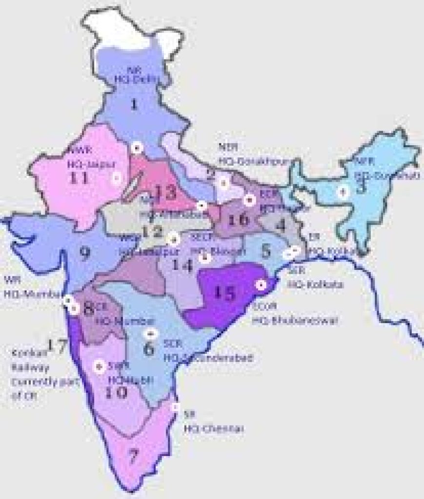 Railway Zones In India