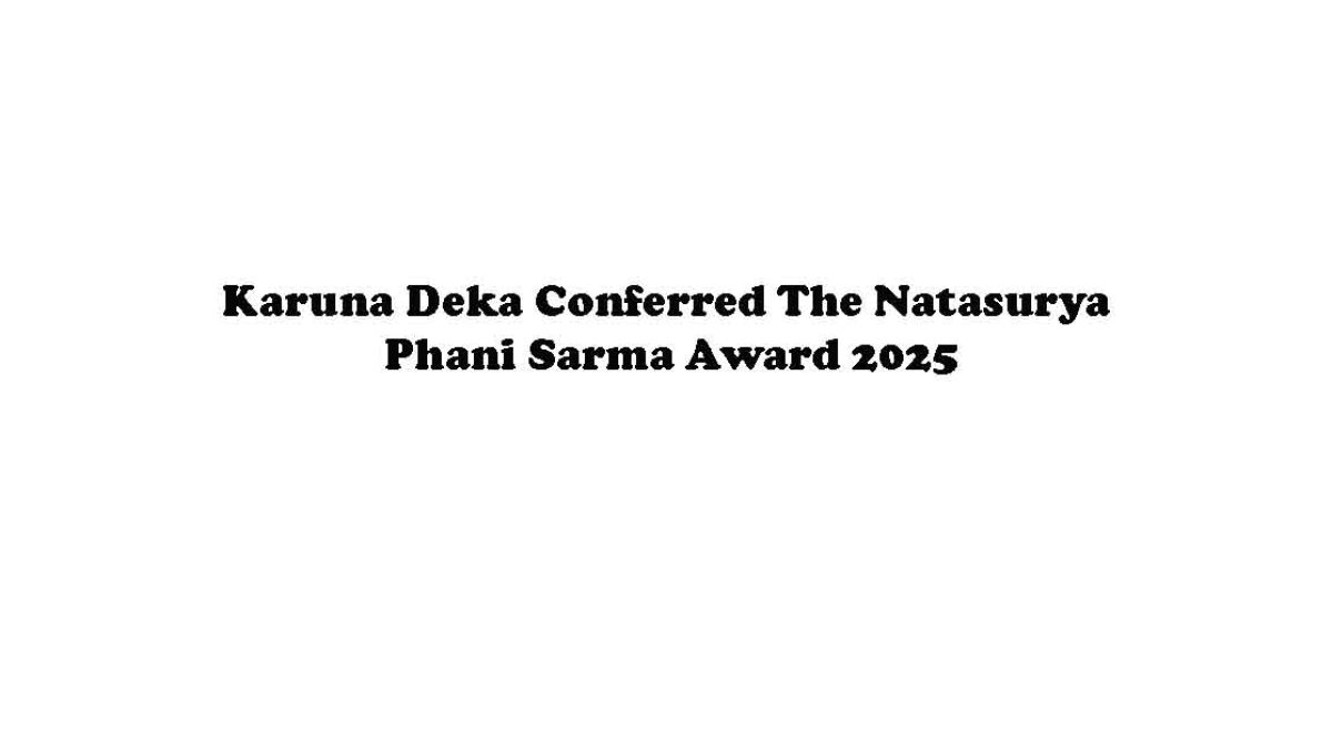 Karuna Deka Conferred The Natasurya Phani Sarma Award 2025