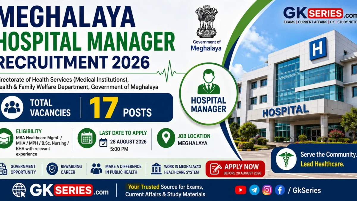 Meghalaya Hospital Manager Recruitment 2026