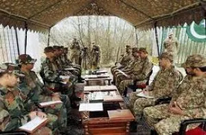 Indian army and Pakistani army hold flag meeting