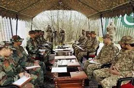 Indian army and Pakistani army hold flag meeting