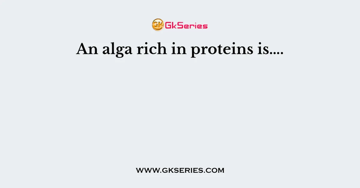 An alga rich in proteins is….