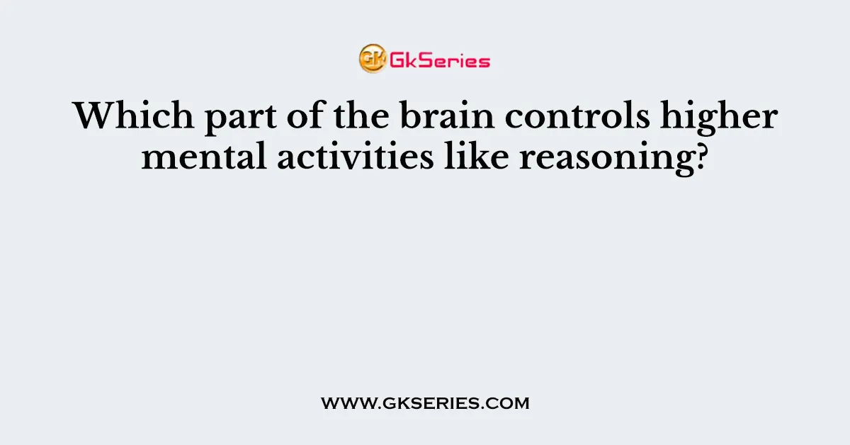 Which part of the brain controls higher mental activities like reasoning?