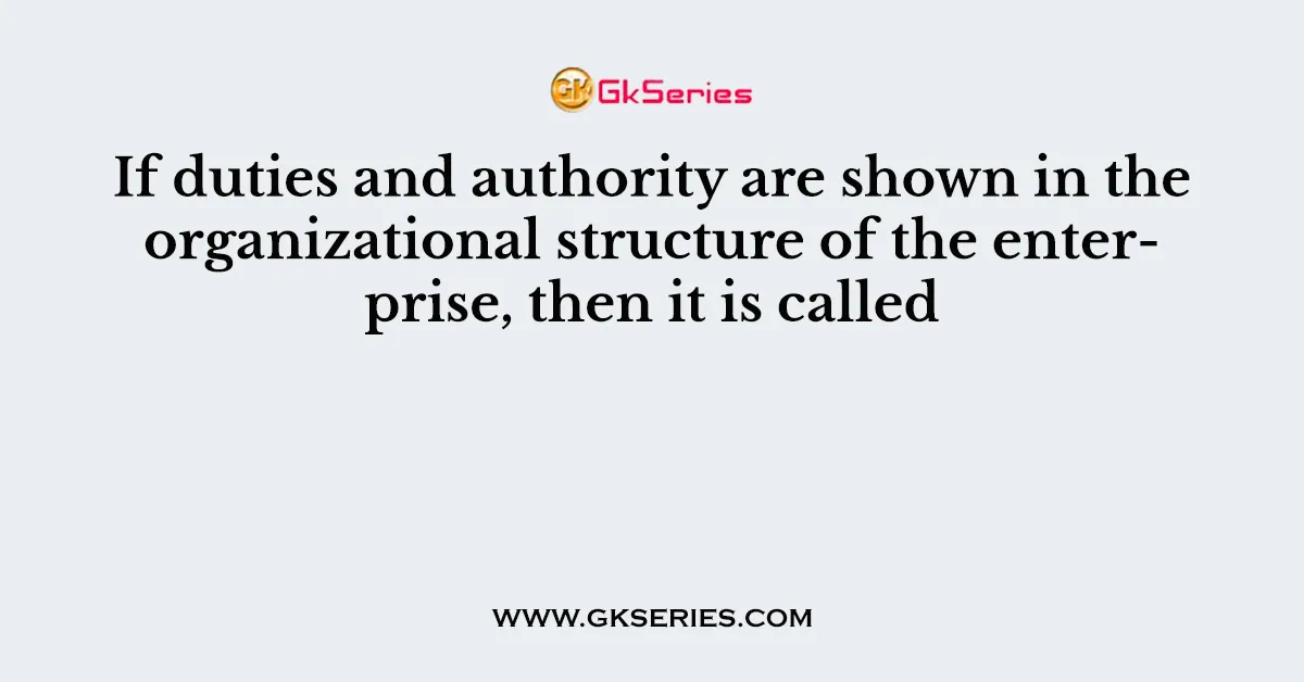 If duties and authority are shown in the organizational structure of the enterprise, then it is called